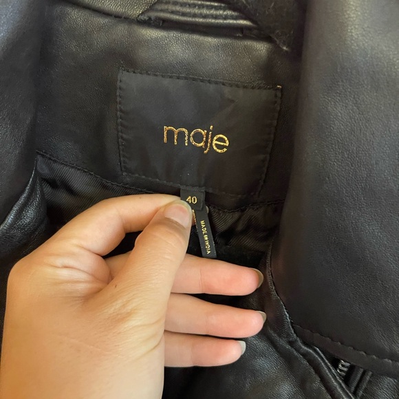 Maje leather jacket - genuine leather size 40 (S/M) - Picture 3 of 14